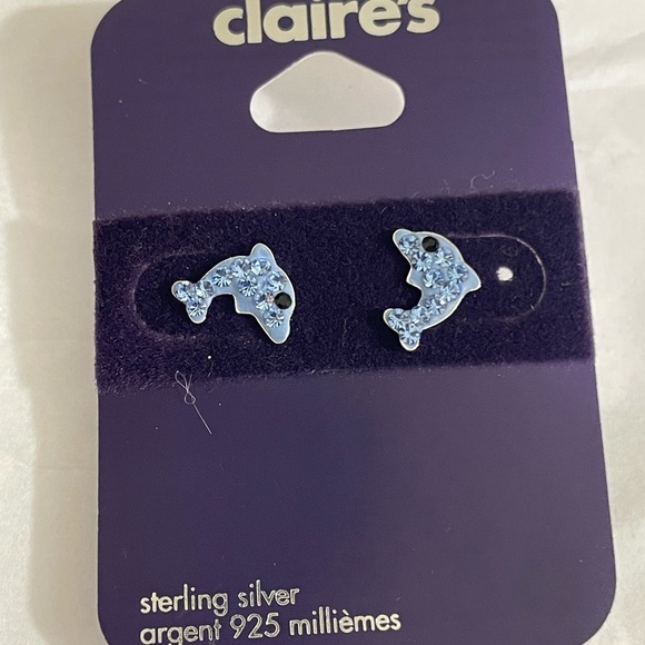 NWT Claire's Sterling Silver Little Girl Stud Earrings - Picture 3 of 6